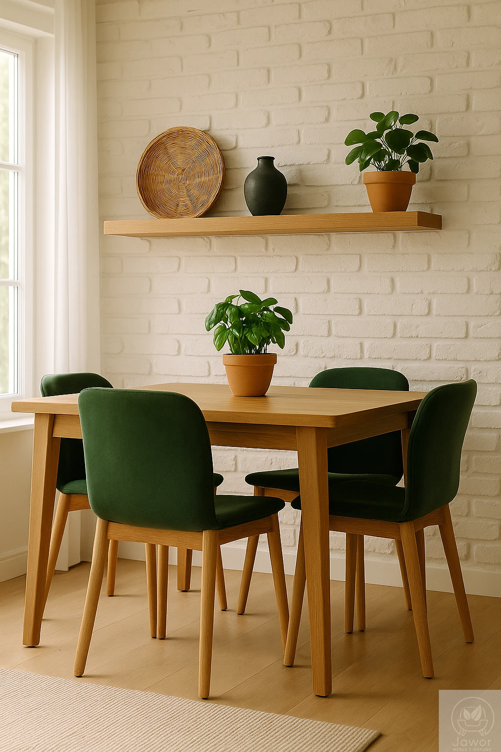 Półka dębowa 4 cm – profil boczny, grubość 4 cm, minimalistyczna forma, głębokość 20 cm