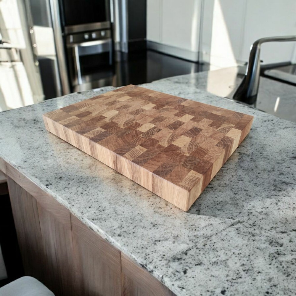 Dębowa deska do krojenia z litego dębu, duża, gruba, profesjonalna i odporna na nózkach