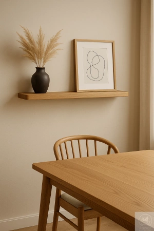 PÓŁKA dębowa na ścianę 10 cm – cienka, minimalistyczna z litego dębu 50–100 cm