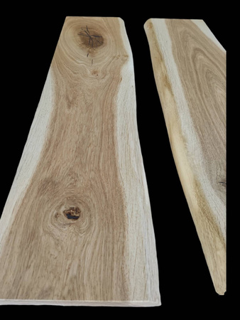 Półka dębowa na ścianę 100 cm – naturalna krawędź, lite drewno