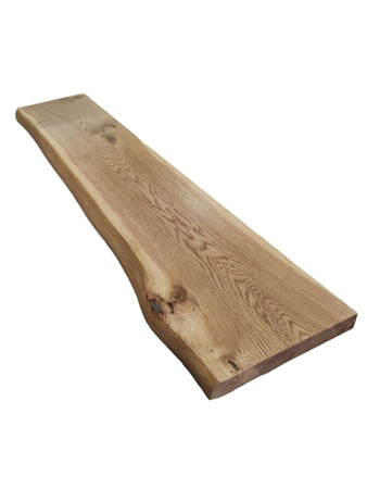 Półka dębowa na ścianę 100 cm – naturalna krawędź, lite drewno