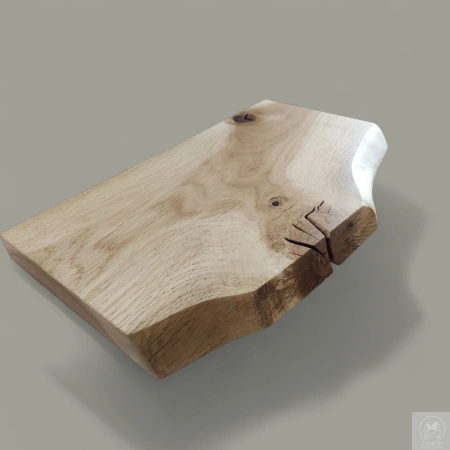 PÓŁKA dębowa na ścianę 40 cm – z naturalną krawędzią, lity dąb