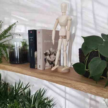 Półka dębowa na ścianę 100 cm – naturalna krawędź, lite drewno