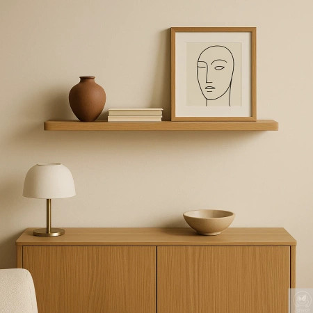 PÓŁKA dębowa na ścianę 10 cm – cienka, minimalistyczna z litego dębu 50–100 cm