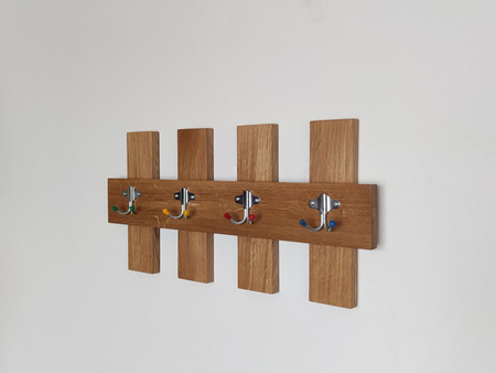 Wieszak ścienny dębowy Retro