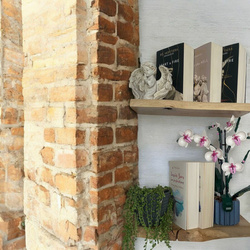 PÓŁKA dębowa na ścianę 40 cm – z naturalną krawędzią, lity dąb