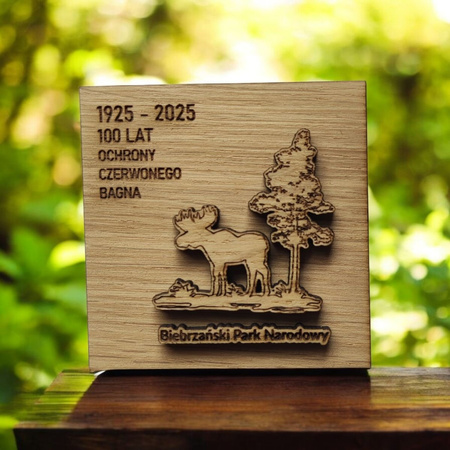 MAGNES firmowy z drewna z logo – gadżet reklamowy z grawerem i 3D