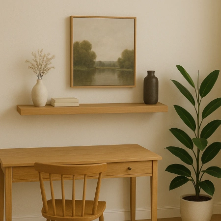 PÓŁKA dębowa 4 cm na ścianę (40–100 cm) – lity dąb