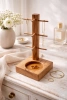 ORGANIZER na biżuterię – stojak obrotowy drewniany na kolczyki i bransoletki
