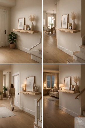 KONSOLA dębowa na ścianę 80-100 cm – wisząca