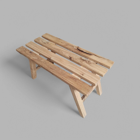 ŁAWKA dębowa do przedpokoju – z litego drewna, rustykalna/czysty dąb