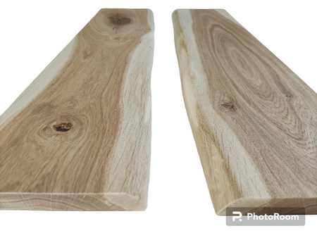 Półka dębowa na ścianę 100 cm – naturalna krawędź, lite drewno