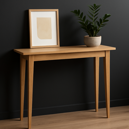 KONSOLA dębowa wąska 90 cm – do przedpokoju, minimalistyczna