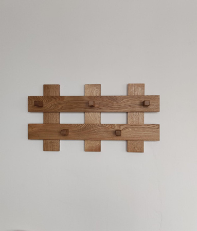 Wieszak ścienny dębowy Rustykalny 2