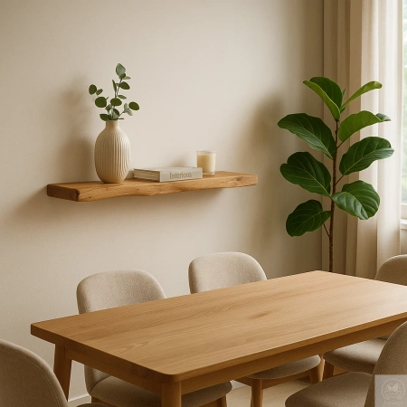 PÓŁKA dębowa na ścianę 100 cm – 4 cm, z jednego kawałka litego dębu