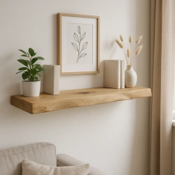 Półka dębowa na ścianę 100 cm – grubość 4 cm, lite drewno