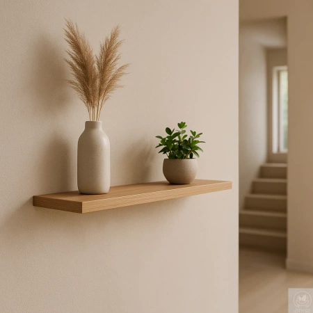 PÓŁKA dębowa na ścianę – prosta i klasyczna, lity dąb, 50–120 cm