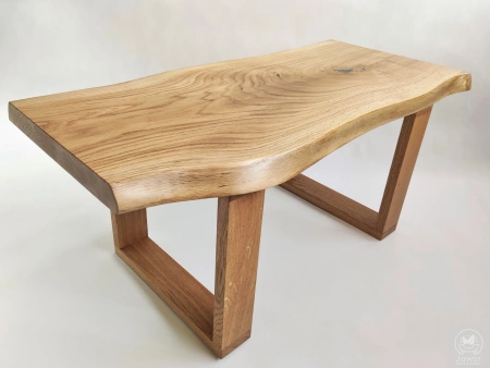 STOLIK kawowy dębowy Monolit – blat z jednego kawałka litego dębu 90×40 cm