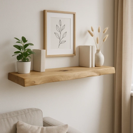 Półka dębowa na ścianę 100 cm – grubość 4 cm, lite drewno