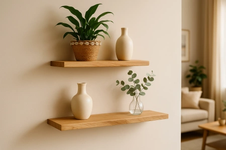PÓŁKA dębowa wisząca prosta i klasyczna 50–120 cm, lite drewno