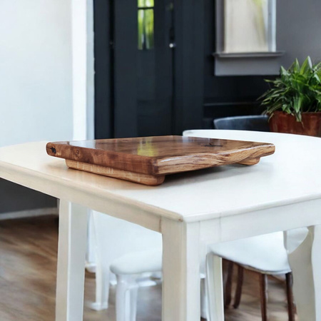 Dębowa deska do serwowania i krojenia na nóżkach – do degustacji, z litego drewna