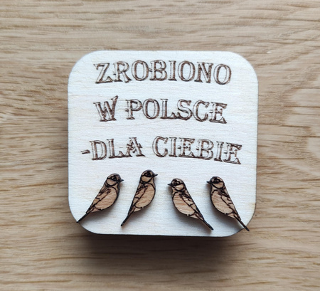 KOLCZYKI ptaki z drewna – naturalne i lekkie