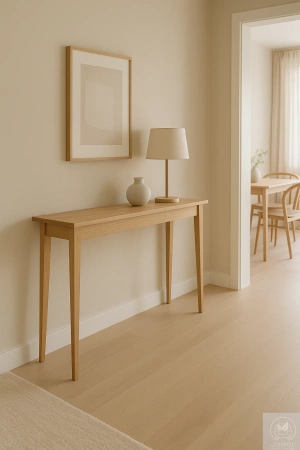 KONSOLA dębowa wąska 100 cm – na wymiar (głębokość do wyboru)