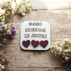 KOLCZYKI serca drewniane – sztyfty stal chirurgiczna