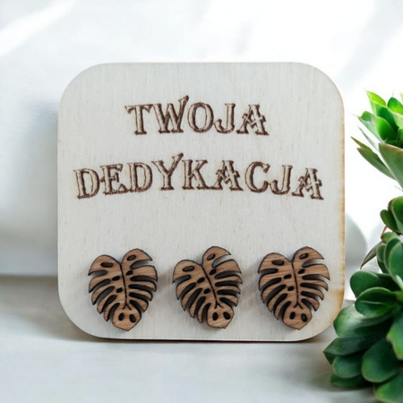 KOLCZYKI monstery drewniane – lekkie sztyfty