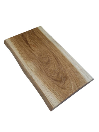 Deska do krojenia dębowa z jednego kawałka drewna 40 × 25 cm – szeroka, naturalny kształt