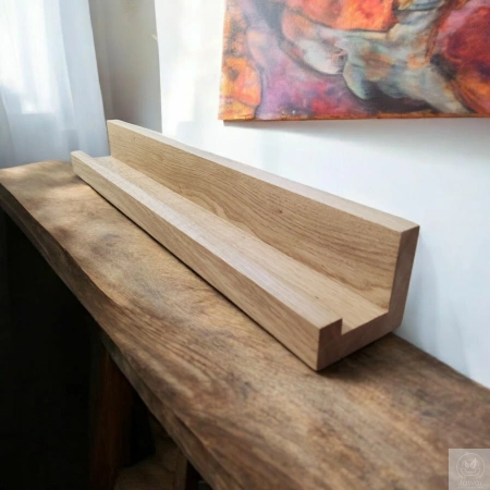 PÓŁKA dębowa na zdjęcia i obrazy 50–100 cm – listwa na ścianę, lity dąb