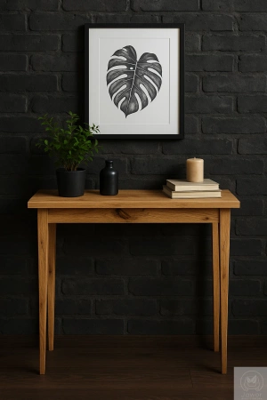 KONSOLA dębowa rustykalna 85 cm – lity dąb, loft