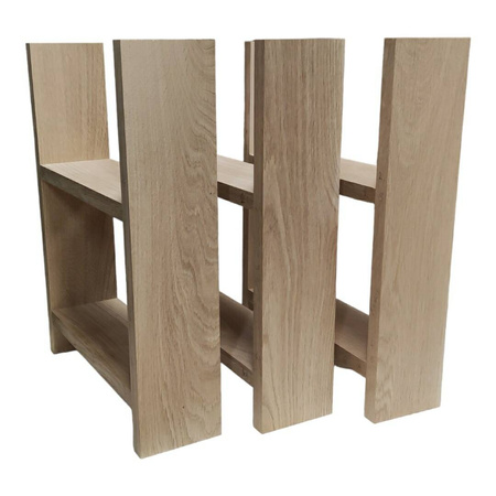 Półka dębowa na linie jutowej – dwupoziomowa, lity dąb, styl boho