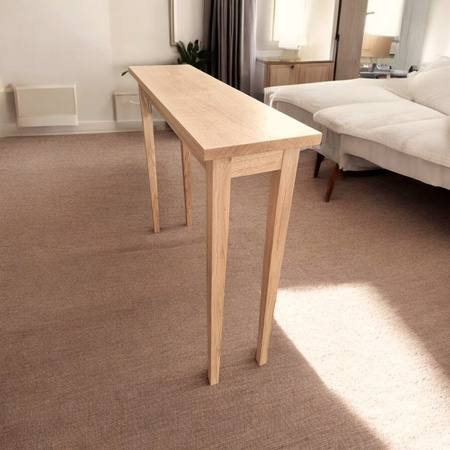 KONSOLA dębowa wąska 90 cm – do przedpokoju, minimalistyczna
