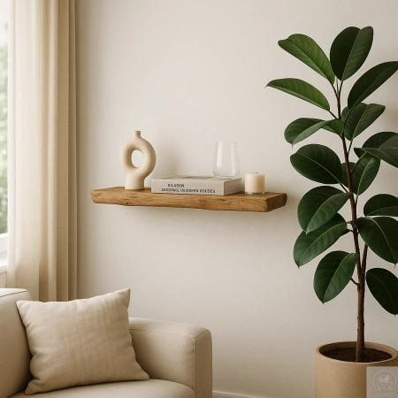 PÓŁKA dębowa na ścianę 100 cm – 4 cm, z jednego kawałka litego dębu