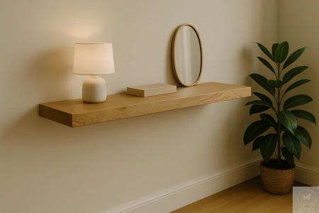 PÓŁKA dębowa na ścianę 4 cm – lity dąb, 40–100 cm