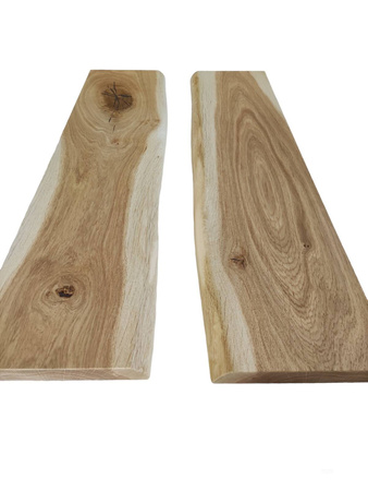Półka dębowa na ścianę 100 cm – naturalna krawędź, lite drewno