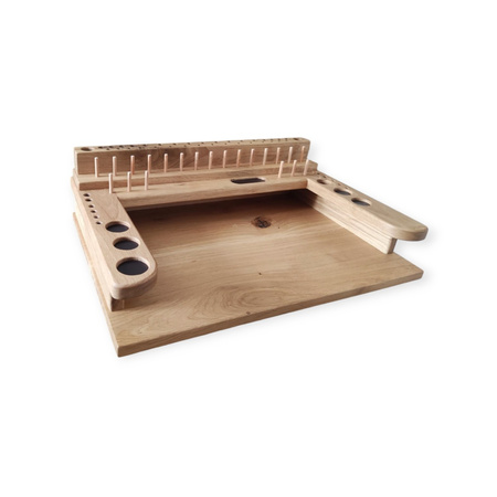 Fly Tying Bench z litego dębu – organizer do wiązania much i tworzenia przynęt