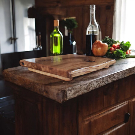 Dębowa deska do serwowania i krojenia na nóżkach – do degustacji, z litego drewna