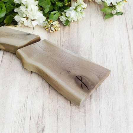 Półka dębowa wisząca 40 cm – z naturalną krawędzią, lite drewno
