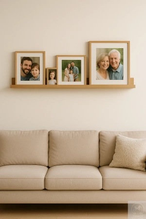 PÓŁKA dębowa na zdjęcia i obrazy 50–100 cm – listwa na ścianę, lity dąb