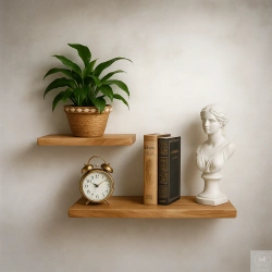 Półki dębowe z litego drewna – komplet 30 i 50 cm z naturalną krawędzią