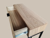 KONSOLA dębowa z szufladą 80 cm – loft, czarny stelaż
