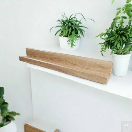 PÓŁKA dębowa na zdjęcia i obrazy 50–100 cm – listwa na ścianę, lity dąb