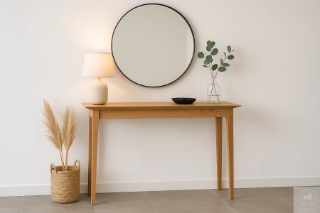 KONSOLA dębowa do przedpokoju – faza 45°