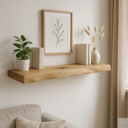 PÓŁKA dębowa na ścianę 100 cm – 4 cm, z jednego kawałka litego dębu