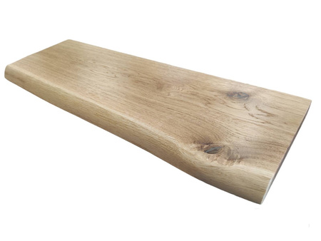 Półka dębowa na ścianę 100 cm – naturalna krawędź, lite drewno