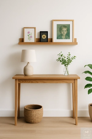 KONSOLA dębowa wąska 90 cm – do przedpokoju, minimalistyczna