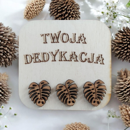 KOLCZYKI monstery drewniane – lekkie sztyfty