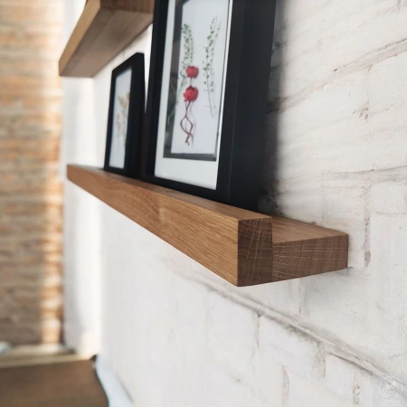 PÓŁKI dębowe na zdjęcia i obrazy – komplet 40 i 60 cm, listwy na ścianę, lity dąb